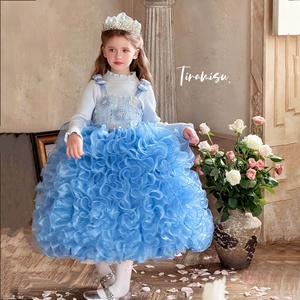 Robe de cérémonie pour filles, style princesse, haut de gamme, style défilé, robe de luxe pour enfants avec jupe traînante - Product Image 2