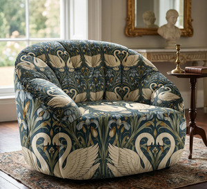 Tissu d'ameublement imprimé décoratif Swan Nouveau au mètre pour canapés, housses de coussin, décoration intérieure de luxe et mobilier - Product Image 4