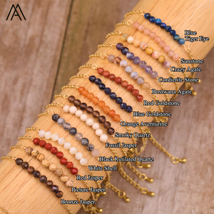 Pulsera de Piedras Facetadas de Moda para Mujer, Brazalete de <span class=keywords><strong>Oro</strong></span> con Cristales Curativos de Amatista y Lapislázuli, Venta al <span class=keywords><strong>por</strong></span> Mayor - Product Image 3