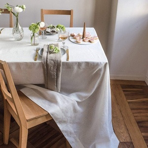 Embroidered LOGO Wholesale Pure Linen <b>Table</b> <b>Cloth</b> <b>Table</b> Cover Customized Size Home Hotel Linen Tablecloth Wedding - Product Image 3
