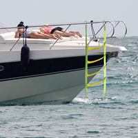 WENHAO Échelle de bateau pliable à 5 marches en nylon, portable, pour embarquement et descente en bateau pneumatique, kayak, bateau à moteur, canoë