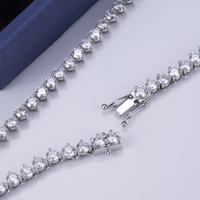 MSN-501 2mm 16 pouces Iced Out Hip Hop Fine Jewelry Collier 925 Sterling Silver Moissanite Tennis Chain
