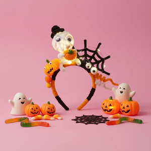 Pafu Serre-tête d'Halloween, Accessoires de Déguisement et Décoration pour Fête, Motifs Araignée, <span class=keywords><strong>Citrouille</strong></span>, Chapeau de Sorcière, Fantôme, Main de Squelette - Product Image 5