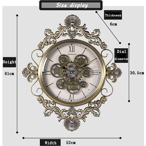 Horloge <span class=keywords><strong>murale</strong></span> suspendue Armens rétro en métal à quartz, à affichage simple, style industriel, à piles, <span class=keywords><strong>pour</strong></span> <span class=keywords><strong>salon</strong></span> - Product Image 6