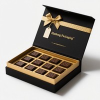 Emballage de boîtes à truffes personnalisées pour boîte à dessert au chocolat faite à la main avec adsorption magnétique boîte de chocolat vide