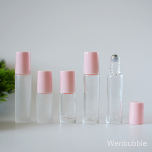 Grosir 5ml 10ml botol rol parfum minyak esensial kaca merah muda bening buram pada - Product Image 3