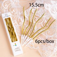 Bougies d'anniversaire créatives courbées sur mesure en gros, bougies d'anniversaire spirales plaquées or et argentées pour fêtes et mariages