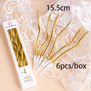 Venta al por Mayor de <span class=keywords><strong>Velas</strong></span> de Cumpleaños Curvas Creativas <span class=keywords><strong>Personalizadas</strong></span>, <span class=keywords><strong>Velas</strong></span> de Cumpleaños en Espiral Plateadas y Doradas <span class=keywords><strong>para</strong></span> Fiesta o Boda - Product Image 5