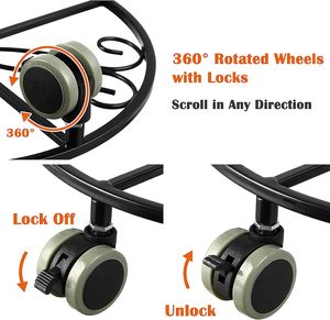 Support de fleurs en fer roulettes robustes support en métal accessoire plateau roulant support de plante rouleau en métal Pot de fleur - Product Image 4