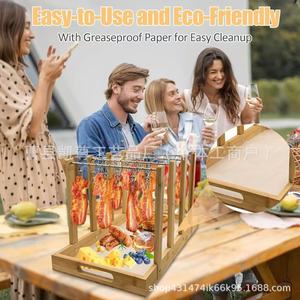 Wooden meat tray <b>rack</b>, cheese charcoal <b>plate</b>, meat serving <b>plate</b>, fruit and dessert <b>plate</b>, barbecue grill, grill <b>rack</b> - Product Image 3