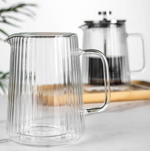 Cafetière à piston en verre transparent moderne avec infuseur et couvercle, composants en acier inoxydable résistant à la chaleur pour la cuisine - Product Image 2