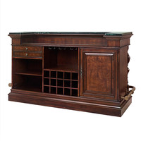 Table de bar en bois massif de style vintage américain et européen avec plateau en marbre pour la maison, le salon, l'îlot de cuisine, le comptoir, la réception