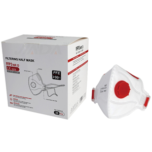 Komfortabel gestalteter Kopfgurt CE-geprüft EN149 FFP3 NR D Gesichts maske mit flachem Muster und Ausatem ventil - Product Image 6