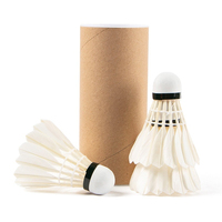 Balles de badminton JINFAR Professional, lot de 12, haute durabilité, classe B, plumes d'oie, tête en liège PU, pour entraînement de niveau tournoi