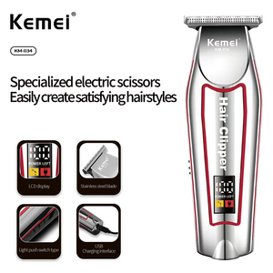 Kemei KM-034 Plata, Cortadora de Pelo para Hombre, Batería de 1500mAh, 6500 RPM, Alta Potencia, Recargable por USB, Mini Recortadora de Barba, Proveedor Mayorista - Product Image 6