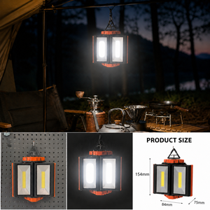 Lampe de travail LED magnétique rechargeable 1000LM, double rotation USB-C, lampe d'inspection COB pour réparation automobile, <span class=keywords><strong>garage</strong></span>, camping - Product Image 4