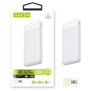 พาวเวอร์แบงค์ S N 10000mAh 2 พอร์ต USB รุ่น Smart Air Series พร้อมสายชาร์จ 3 in 1 - Product Image 2