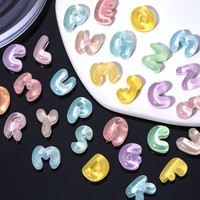 100 piezas de dijes de resina pastel con letras de la A a la Z, cabujones de alfabeto 3D brillantes para manualidades, decoración de fundas de teléfono, álbumes de recortes y arte de uñas