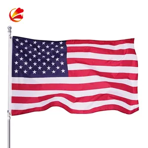 미국 국기 3x5 피트 미국 국기 100D 폴리에스터 황동 그로밋이있는 야외 깃발, 밝고 선명한 색상 및 UV 퇴색 방지 원단
