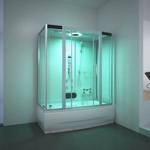 Douche à vapeur de salle de bain avec sauna verre trempé de forme rectangulaire blanche avec <span class=keywords><strong>baignoire</strong></span> appliquée aux salles de bain - Product Image 2