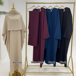 Мусульманское платье-абайя 2026 года для женщин с отстегивающимся хиджабом-накидкой, комплект из 2 предметов, повседневная женская одежда, мусульманская одежда - Product Image 3