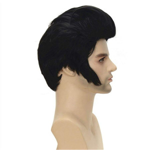 Perruques de cosplay pour hommes, style rockeur, fibres haute température, rétro années 50, <span class=keywords><strong>rockabilly</strong></span>, pour fête d'Halloween, perruques complètes - Product Image 4