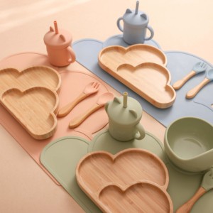 PGJ1201 캐릭터 실리콘 유아 식기세트 이유식기 접시 볼 스푼 포크 빨대컵 - Product Image 3