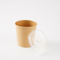 Vente en gros de bols en papier kraft jetables de qualité alimentaire de 8 oz à paroi simple, bol à salade à emporter avec couvercle, haute qualité