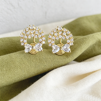 Boucles d'oreilles clipsables anti-moustiques 2026 Fashion Wreath Butterfly CZ, sans perçage, plaqué or 18 carats, bijoux invisibles indolores, vente en gros