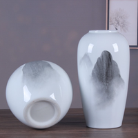 Chine Art Déco Creamic Grand Vase Transparent Glaçure Vase À Fleurs Décoratif De Table pour La Maison ou Le Bureau