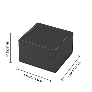 Estuche para Reloj Negro, Organizador Individual para Reloj, Caja de Regalo con Almohadilla, Estuche de Exhibición de Reloj de Pulsera de Cuero PU para Hombre y Mujer - Product Image 6