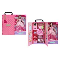 Yuglow Mini Armoire en Plastique Jouet de Déguisement Ensemble de Rangement Cintre et Tiroir Accessoires Filles Jouet de Maison de Jeu d'Imitation