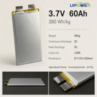 Sel Baterai Pouch NMC ULi 380Wh/kg 3.7V 60Ah Densitas Energi Tinggi untuk UAV Drone Robotika Drone Penyemprot Pertanian
