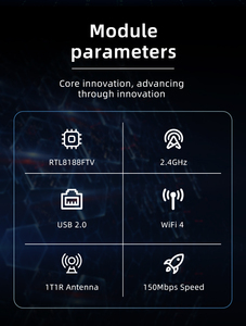 Rtl8188ftv 2.4G 1T1R USB2.0 giao diện 150Mbps Wifi module - Product Image 6