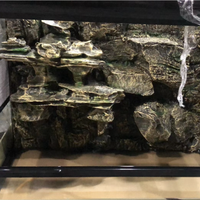 Panel Latar Belakang 3D Terarium Hutan Hujan PU Dekorasi Tangki Kura-Kura Reptil Alami Menciptakan Pemandangan Lengkap Perlengkapan Reptil