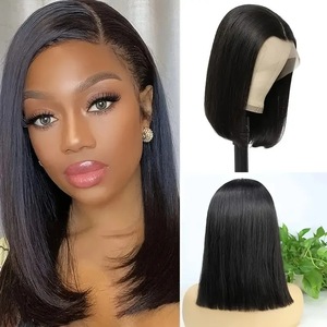 Perruque <span class=keywords><strong>Courte</strong></span> Tressée à Raie Centrale Style Africain, Perruques Synthétiques Lace Front, Vente en Gros Usine, Fournitures de Salon - Product Image 5