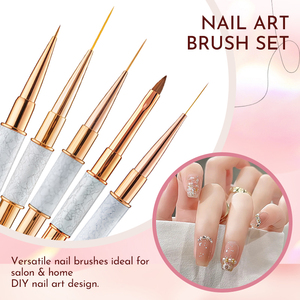 Pinceau à ongles multifonctionnel avec logo personnalisé, poils en nylon, manche en métal pour salon de manucure - Product Image 4