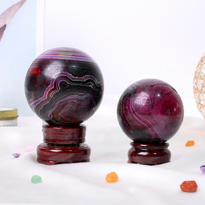 Wholesale Healing Spiritual Quartz <b>Ball</b> Colorful Moss Agate Sphere for Decoration - Product Image 1