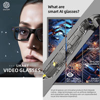 Lunettes intelligentes IA avec caméra 4K, prise de photos, vidéo, appels téléphoniques ChatGPT, musique, fonction IA, réveil vocal et enregistrement