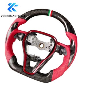 Volant en cuir personnalisé Alcantara en fibre de carbone forgée avec boutons pour <span class=keywords><strong>Toyota</strong></span> Corolla Camry E2102019 2024 sans airbag - Product Image 4