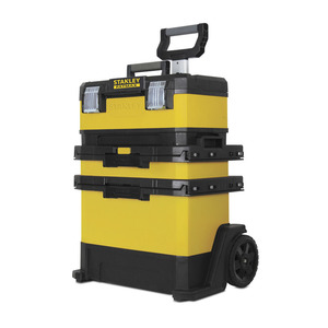 Chariot à outils Stanley Fatmax à 2 roues, en plastique jaune, empilable, mobile, durable, avec rangement multi-niveaux - Product Image 1