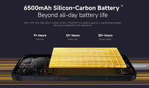 POCO X8 Pro, Batería de 6500 mAh (típica) con HyperCharge de 100 W, Teléfonos Móviles <span class=keywords><strong>5G</strong></span>, Desbloqueo Original, Pantalla AMOLED, Smartphone - Product Image 5