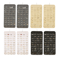Bolsa Organizadora de Joyas Plegable de Doble Cara con 48 Bolsillos para Viaje, para Guardar Aretes y Collares
