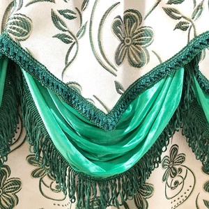 <span class=keywords><strong>2025</strong></span> New Mỹ phong cách bán buôn Double Layer Rod Pocket màu xanh lá cây hoa Polyester jacquard vải rèm với đường viền bằng vải và lót - Product Image 4