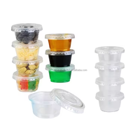 0.75oz 1oz 1.5oz 2oz 3.25oz 4oz 5.5oz tasse à sauce en plastique jetable Petits contenants en plastique avec couvercles