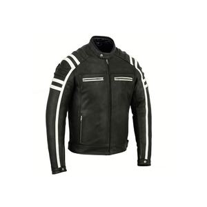 Chaquetas de Cuero Personalizadas con Rayas Negras para Motociclistas, Ropa Deportiva para Hombre, Chaquetas para Motocross y Automovilismo - Product Image 1