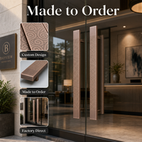 Poignée de porte horizontale moderne de luxe en acier inoxydable doré avec longueur personnalisée pour hôtel, entrepôt, appartement, villa