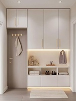 Meuble à chaussures moderne grande capacité en panneaux de bois massif, armoire de rangement portable pour entrée de maison, balcon, salon