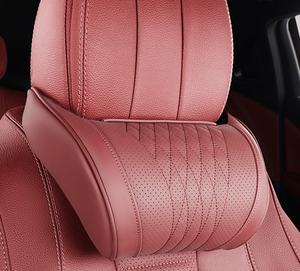 Oreiller de voyage ergonomique en mousse à mémoire de forme et cuir Nappa <span class=keywords><strong>pour</strong></span> le soutien <span class=keywords><strong>cervical</strong></span>, confort de voyage, appui-tête intérieur de <span class=keywords><strong>voiture</strong></span> - Product Image 5