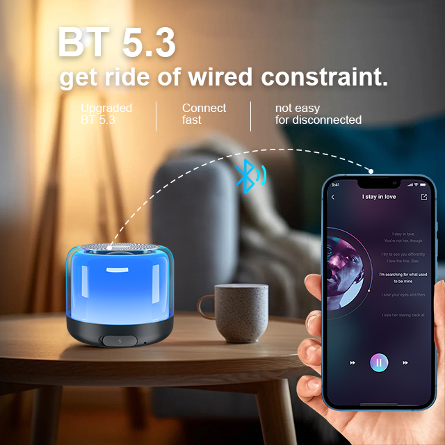 Factory Direct Sale Outdoor Portable Bocinas RGB Bluetooth Speaker Mini Portable Wireless Waterproof Speaker With LED Light